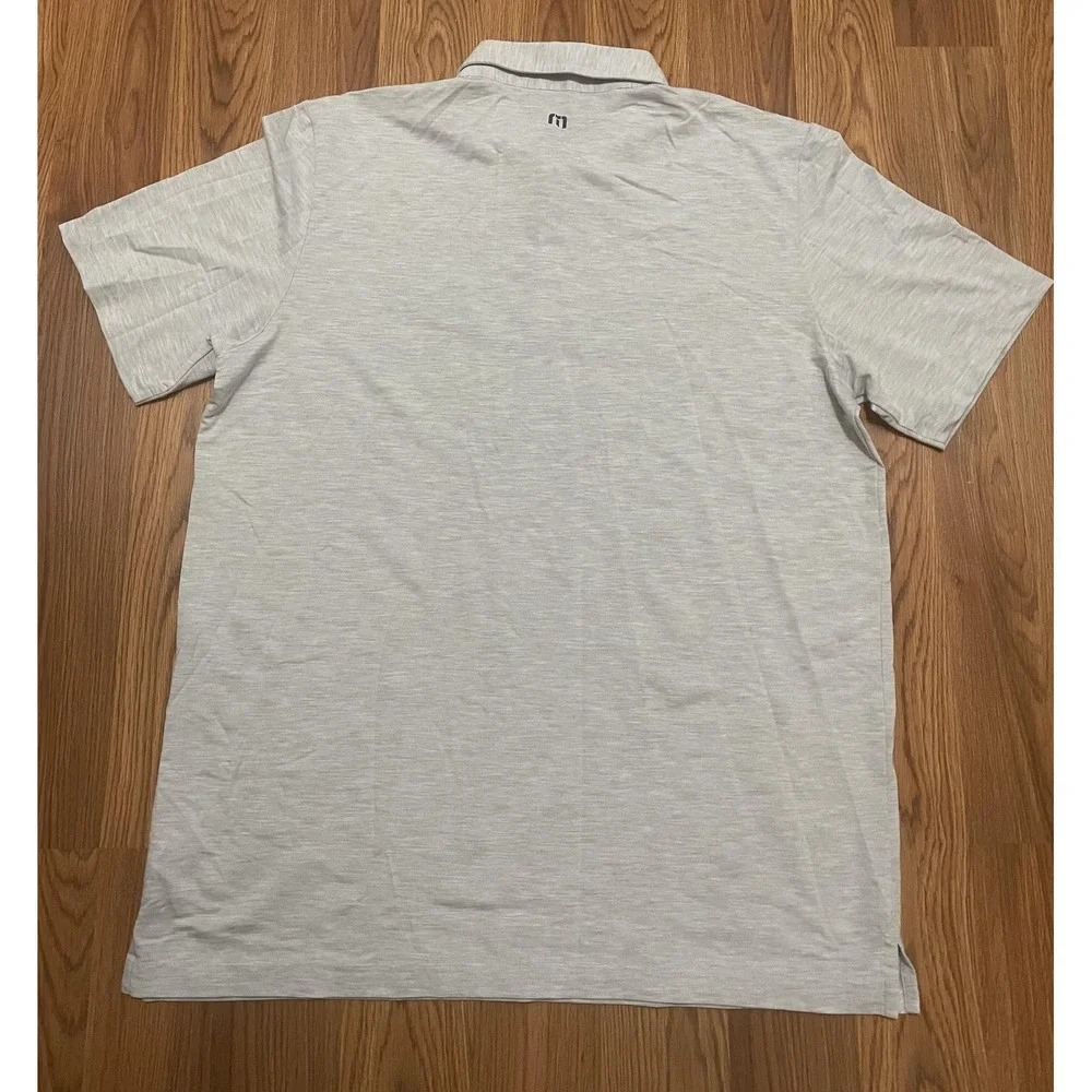 TravisMathew Polo Golf Shirt Mens XL Performance Stretch Heather Stripe